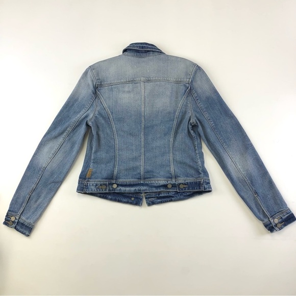 Paige Vermont medium wash denim jean jacket Medium lightly distressed - Picture 12 of 14